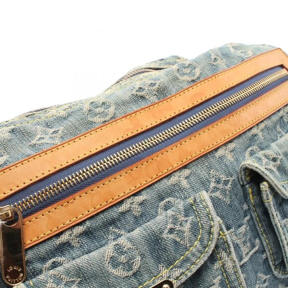 LOUIS VUITTON Baggy PM Shoulder Bag Monogram denim leather Blue Used LV - Picture 6 of 12